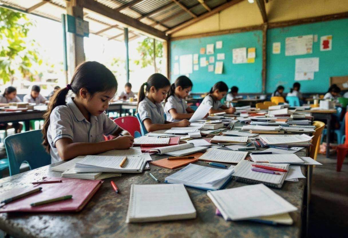 Scattered notebooks
