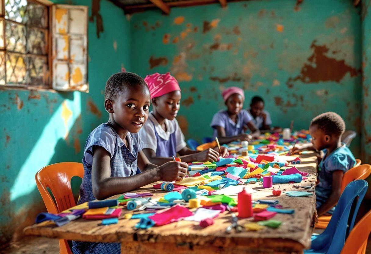 Colorful fabric squares