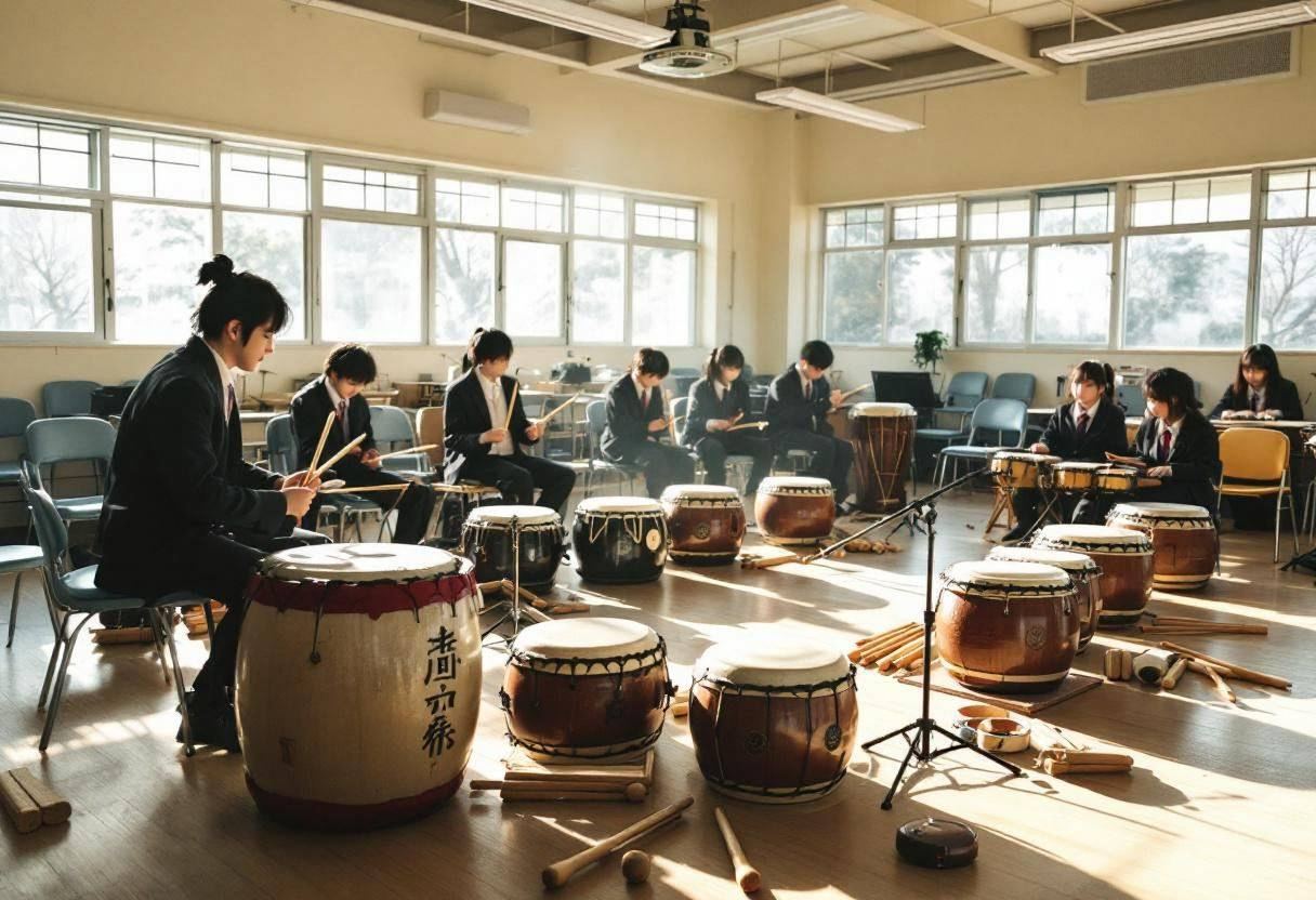 Traditional taiko drums